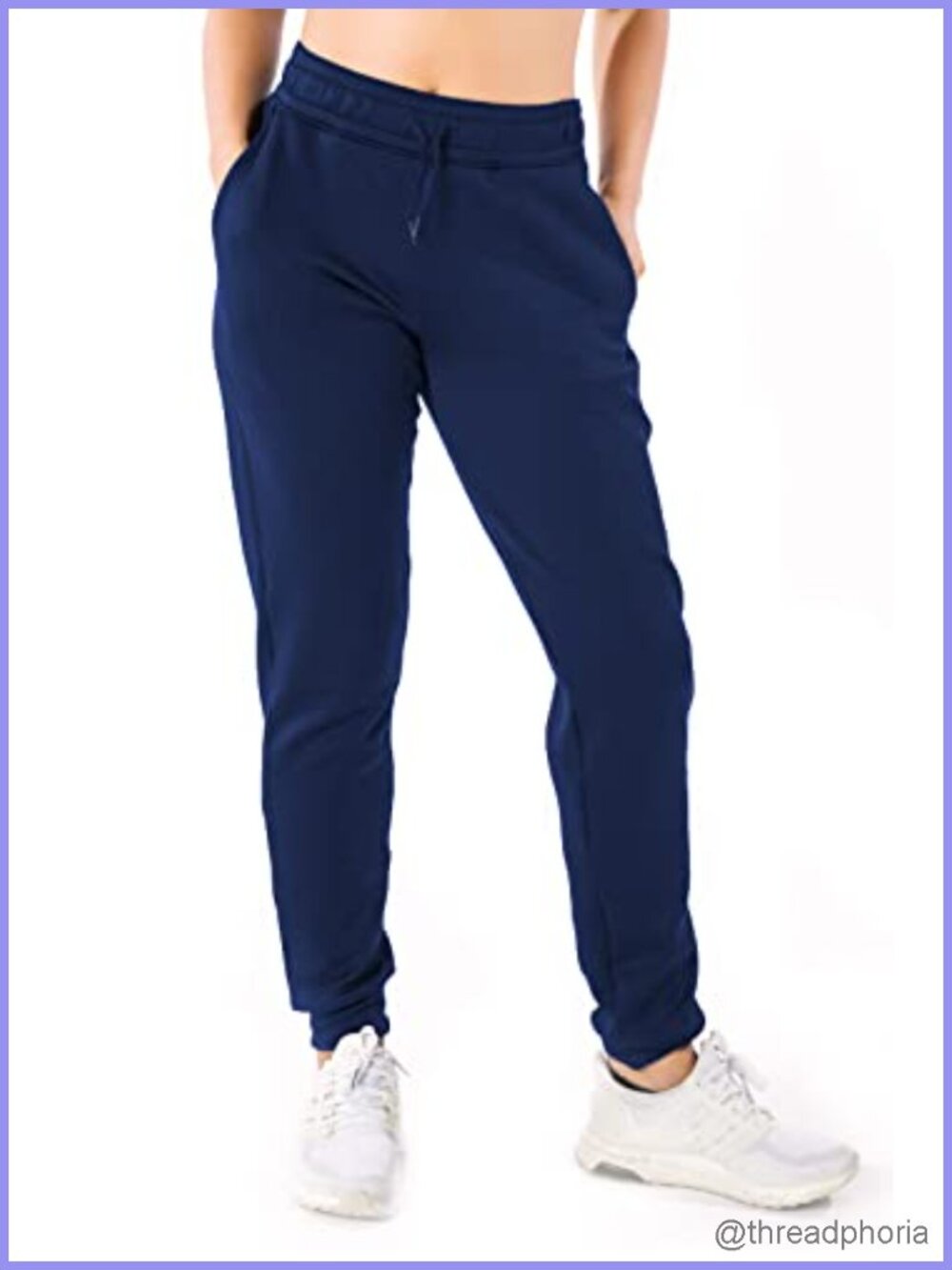 High Rise Fleece-Lined Joggers with Pockets, Water-Resistant Women's Active